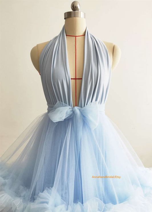 Light Blue Maternity Dress /Photo Shoot Dress