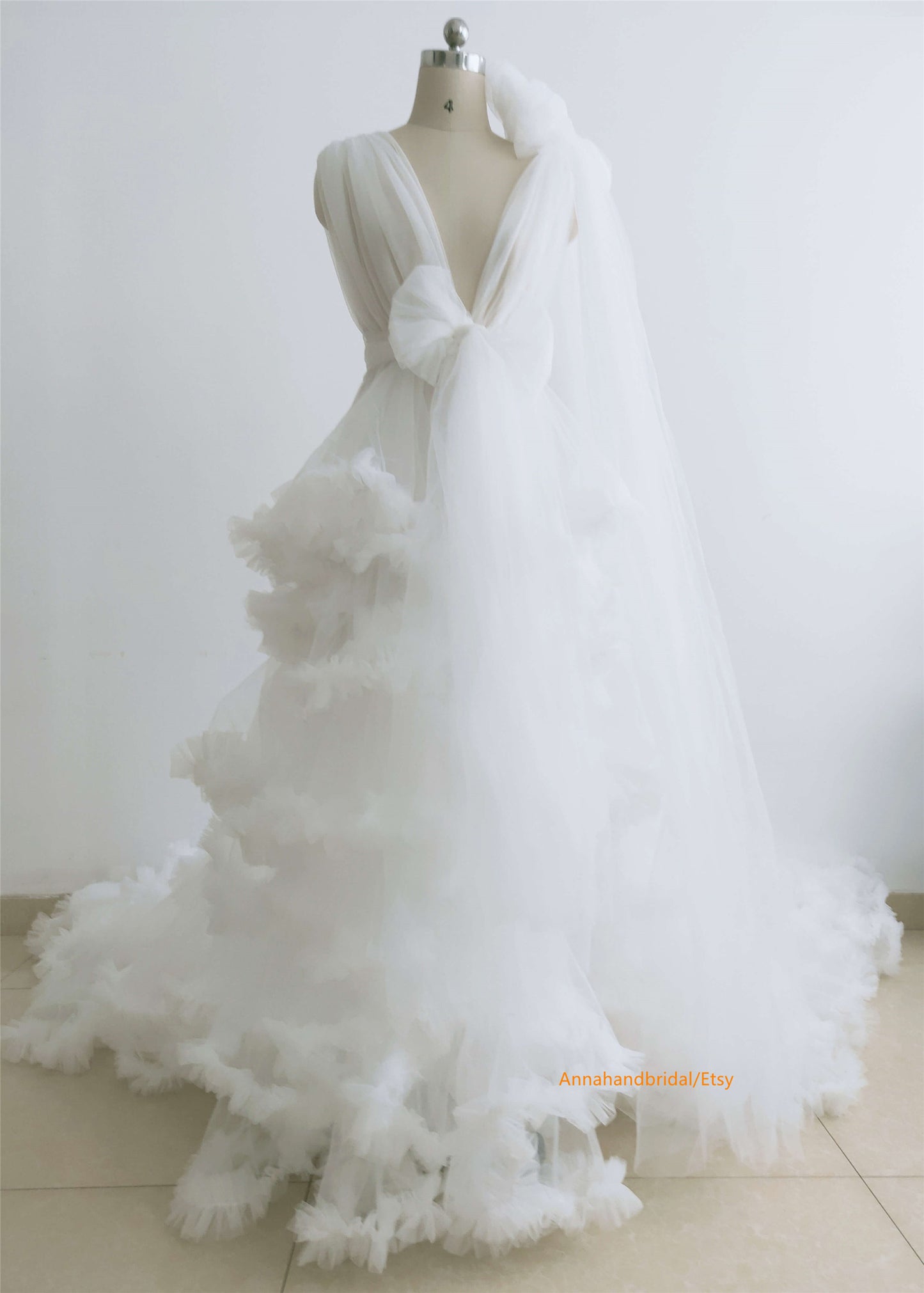 Ivory Maternity Robe/Photo Shoot Dress