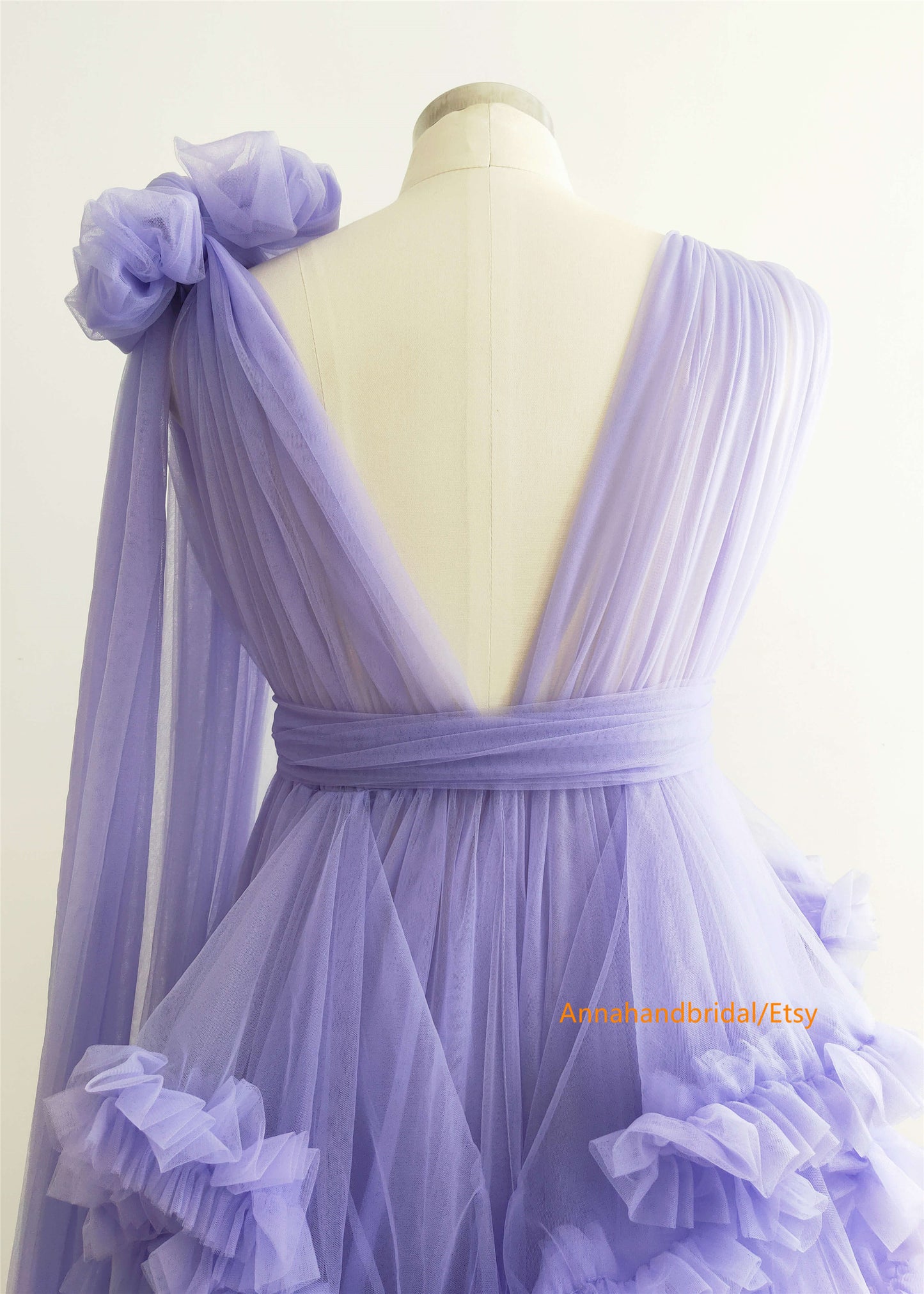 Lavender Maternity Robe/Photo Shoot Dress