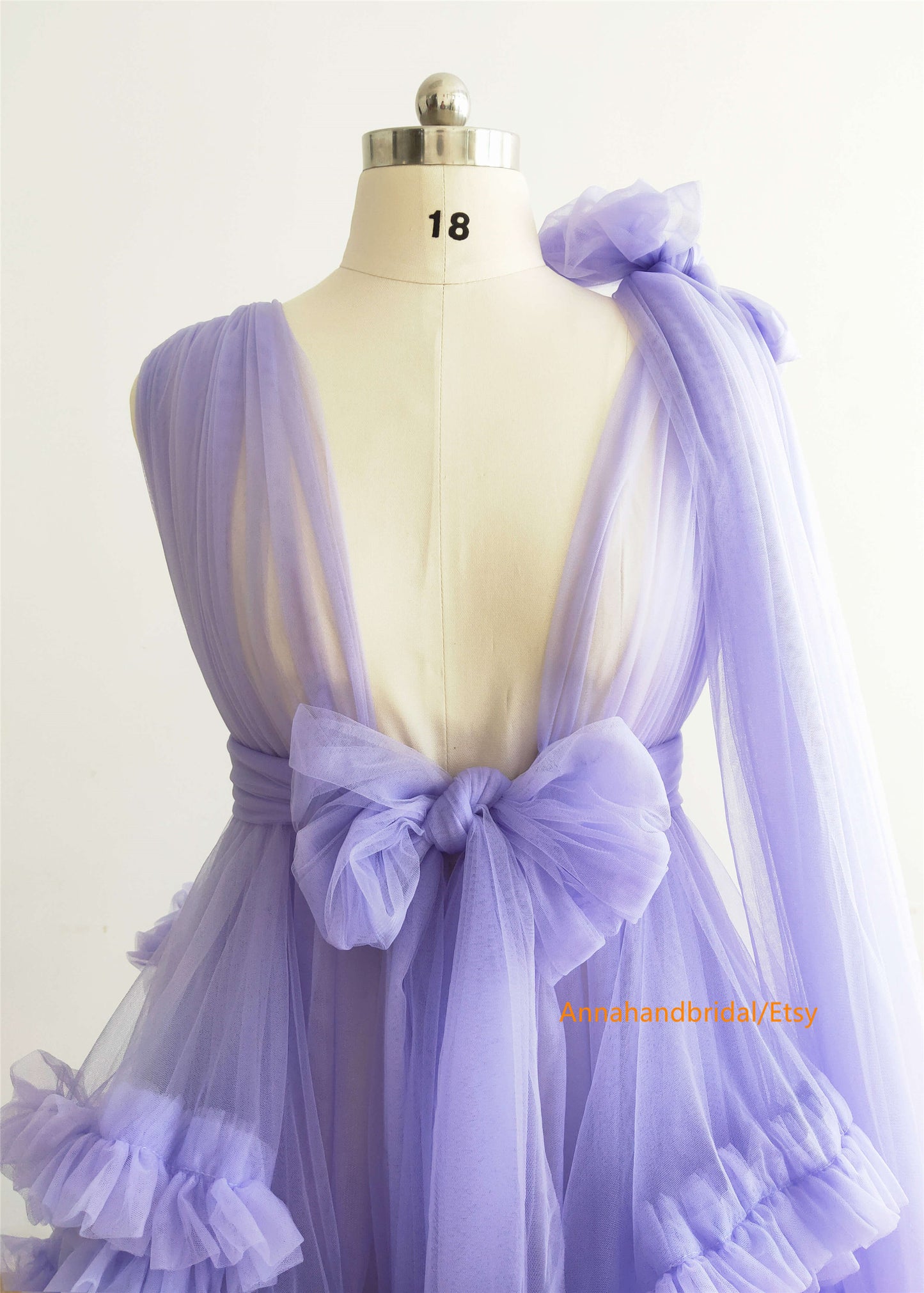 Lavender Maternity Robe/Photo Shoot Dress