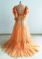 Orange Tulle Maternity Robe