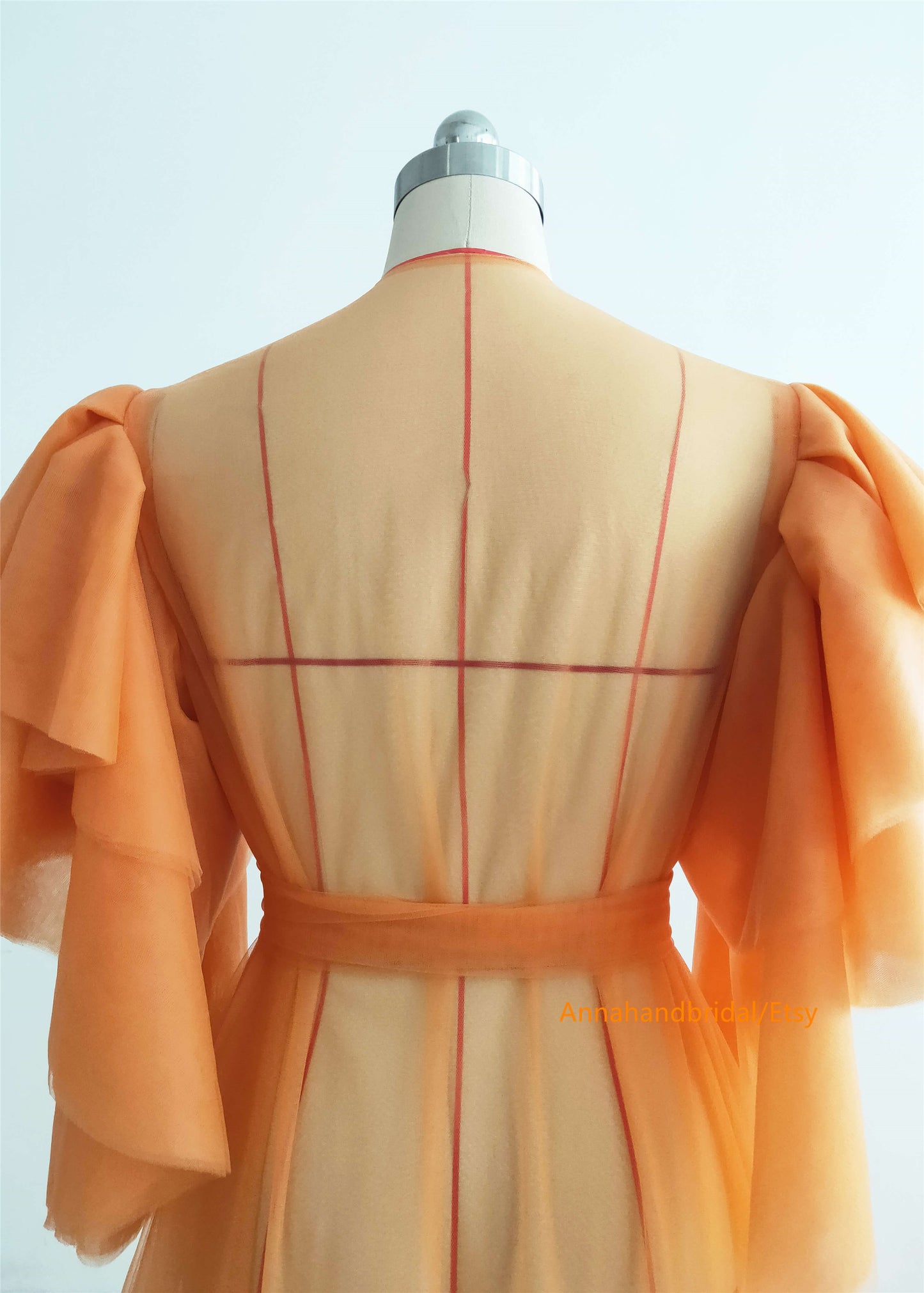 Orange Tulle Maternity Robe