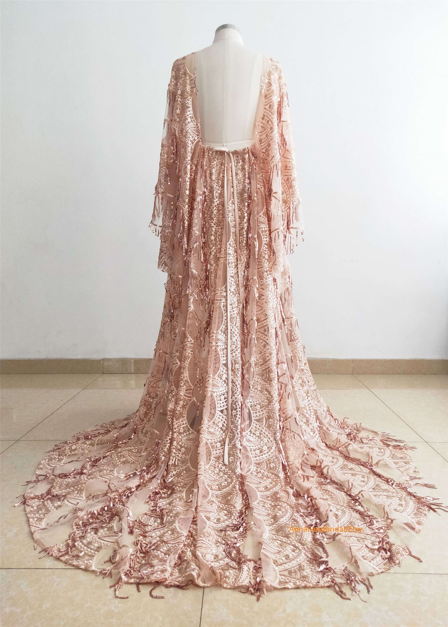 Rose Gold Maternity Dress/Photo Shoot Dress/Ready to ship