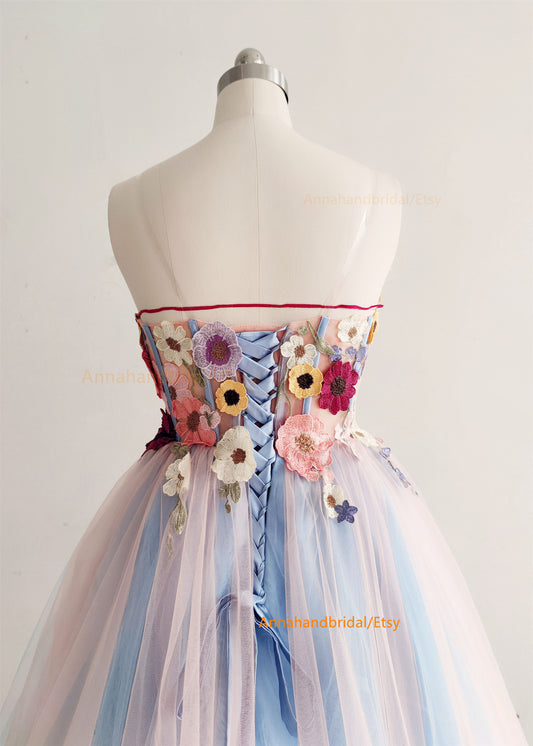 Floral Romantic Prom Dress/Photoshoot Dress