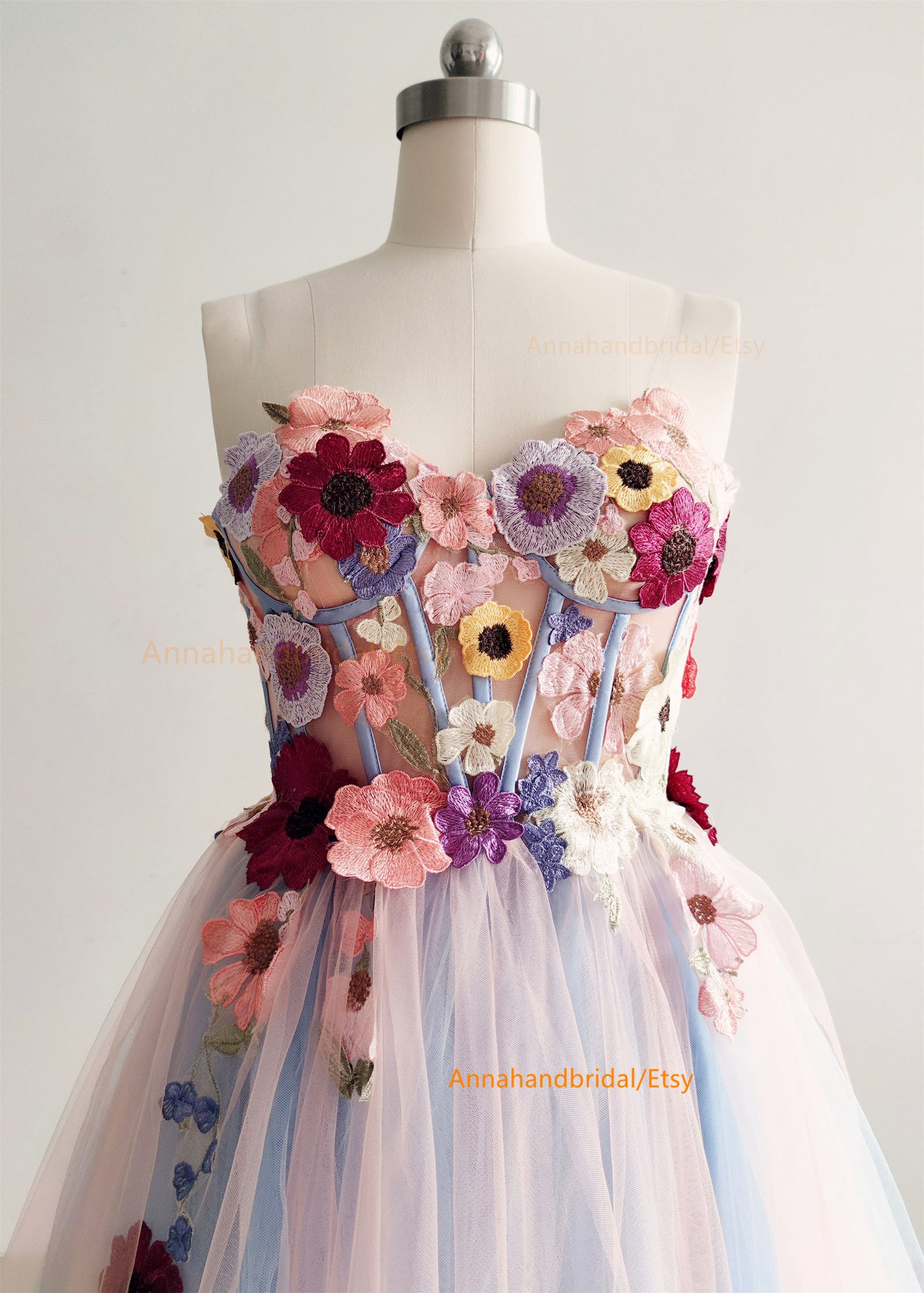 Floral Romantic Prom Dress/Photoshoot Dress