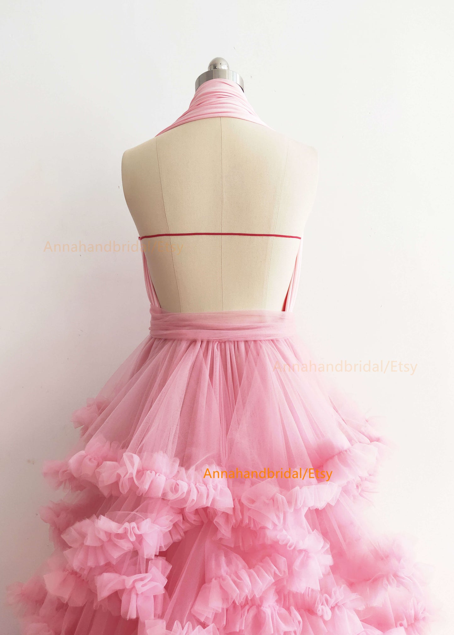 Halter Rose Pink Maternity Dress