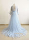 Simple Blue Tulle Maternity Dress