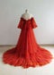 Red Tulle Strapless Maternity Dress