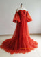 Red Tulle Strapless Maternity Dress