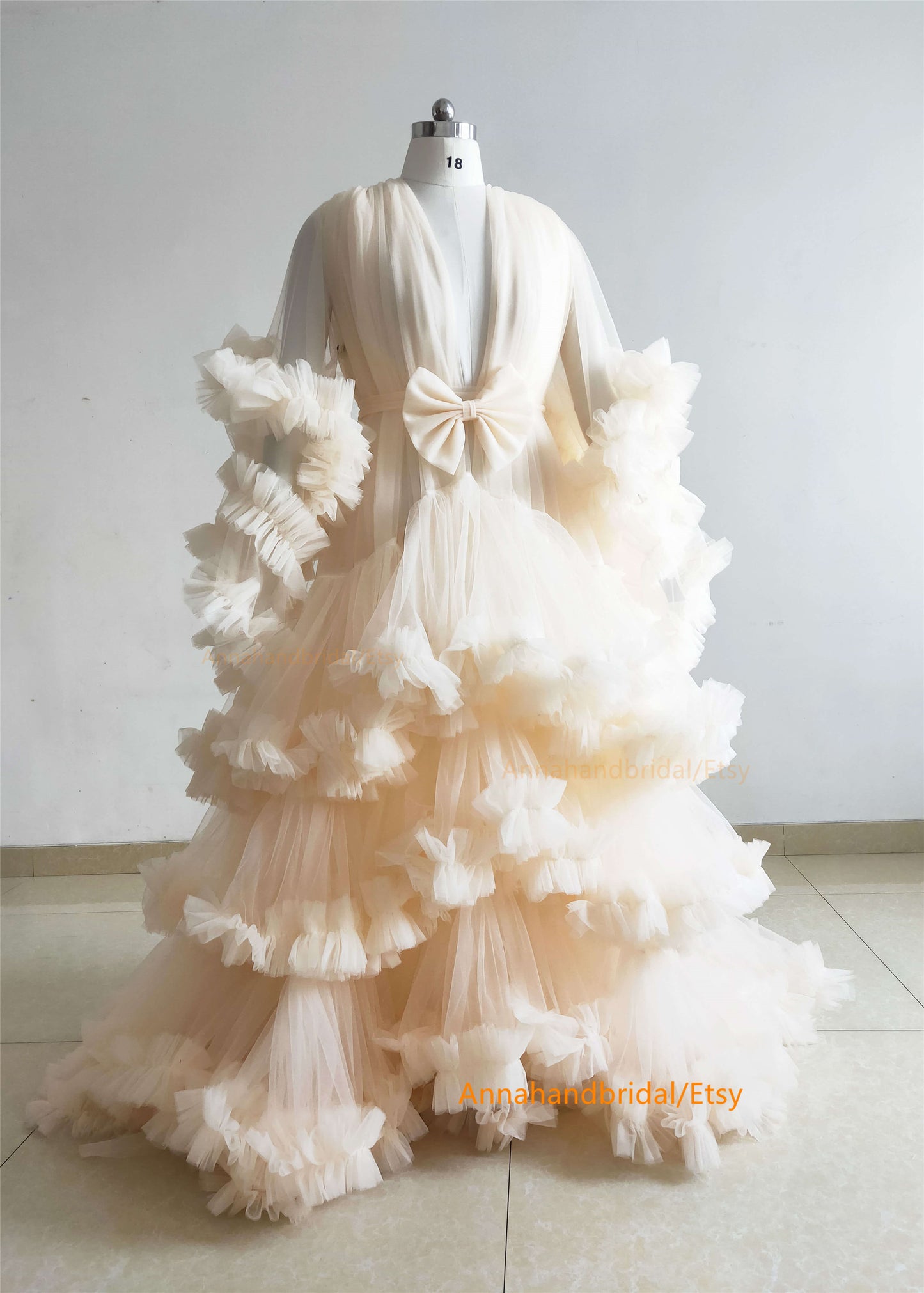 Champagne Tulle Maternity Dress