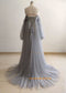 Off Shoulder Gray Pearls Maternity Dress/Ready to ship