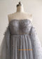 Off Shoulder Gray Pearls Maternity Dress/Ready to ship