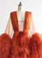 Rust Tulle  Maternity Dress