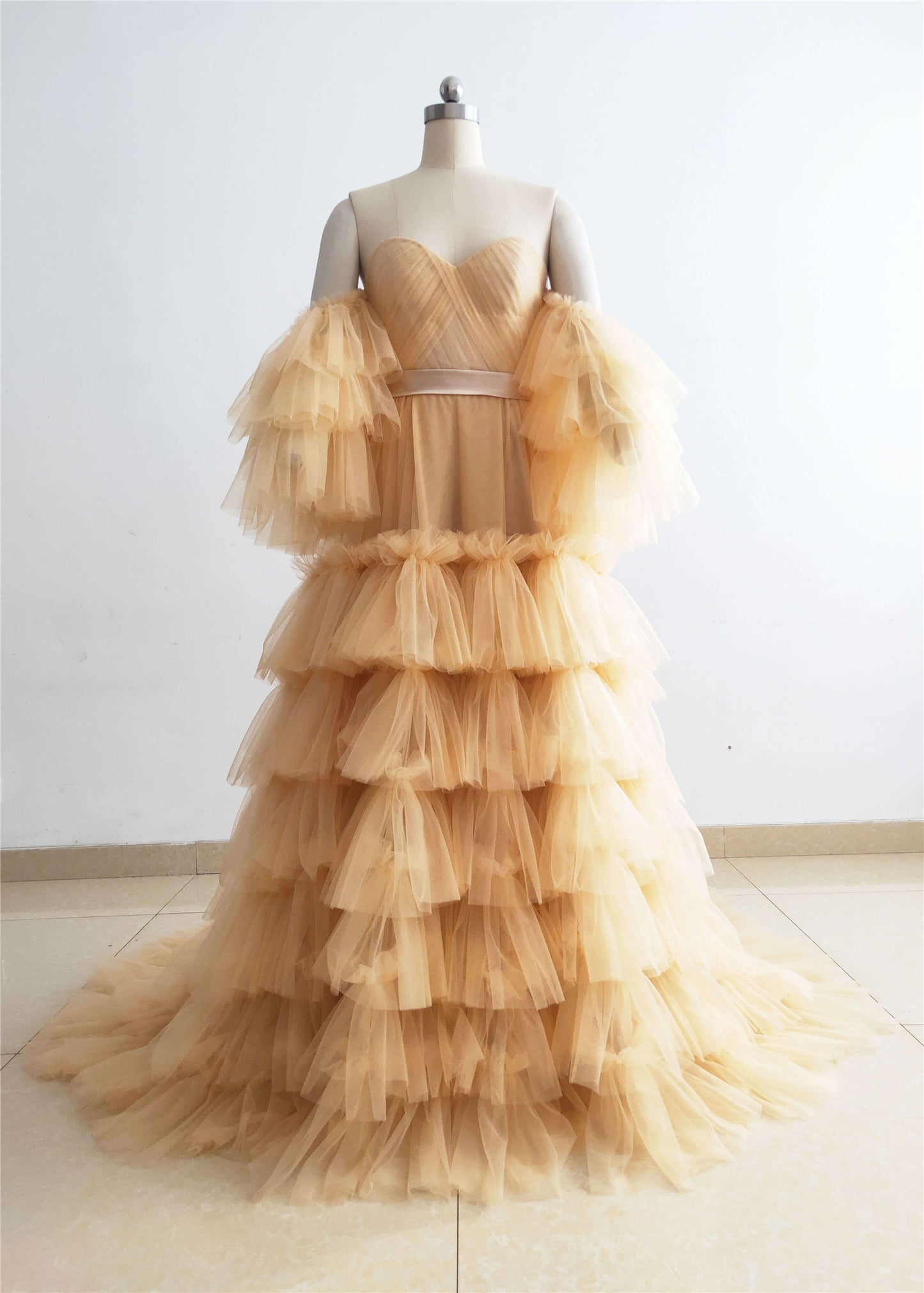 Gold Tulle Photo Shot Dress