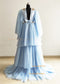 Sky Blue Tulle Layered Maternity Dress