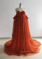 Rust Red Pearls Tulle  Photo Shot Dress