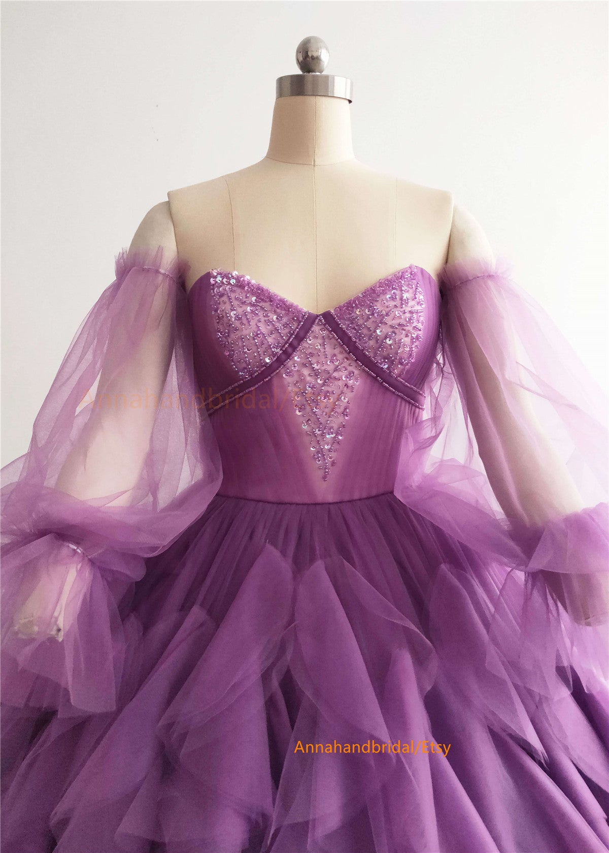 Purple Beaded Fairy Photo Shot Dress