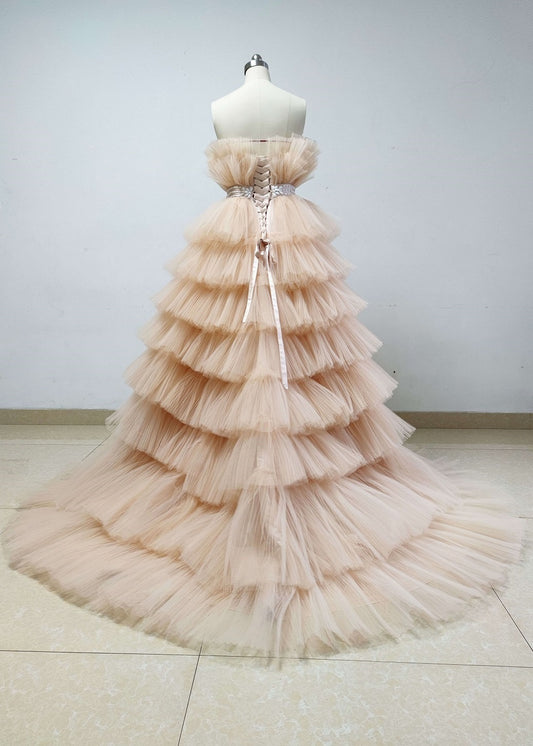 Champagne Tulle PhotoShot Dress