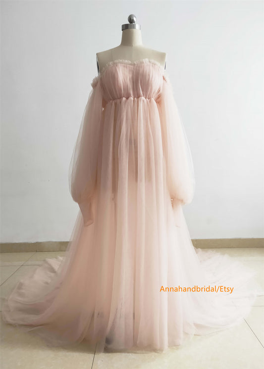 Blush Pink Maternity Dress/Photo Shoot Dress