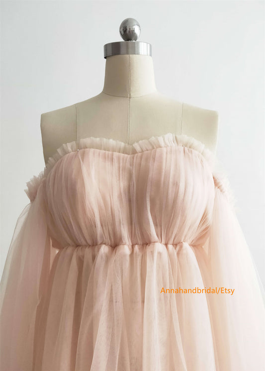 Blush Pink Maternity Dress/Photo Shoot Dress