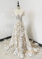 Light Champagne Embroider Lace Bridal Gown