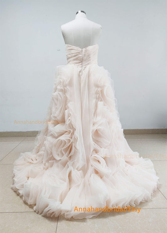 Champagne Organza Wedding Dress