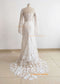 White Lace Tulle Boho Wedding Dress