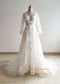 3D Flowers White Lace Wedding Dress