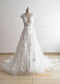 Ivory Floral Lace Bridal Gown//3D Flowers Bridal Dress