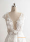 Ivory Floral Lace Bridal Gown//3D Flowers Bridal Dress