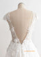 Ivory Floral Lace Bridal Gown//3D Flowers Bridal Dress