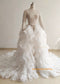 White Beaded Tulle Luxury Wedding Dress